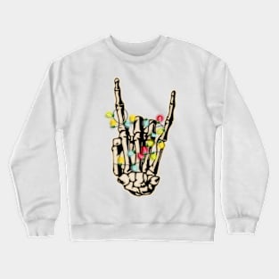 Spooky Christmas, Jingle Bell Rockin' Christmas Skeleton Dark Humor Crewneck Sweatshirt